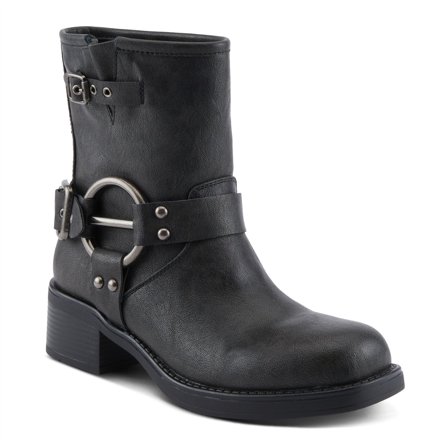 Patrizia Olwen Buckled-up Moto Boot in Charcoal