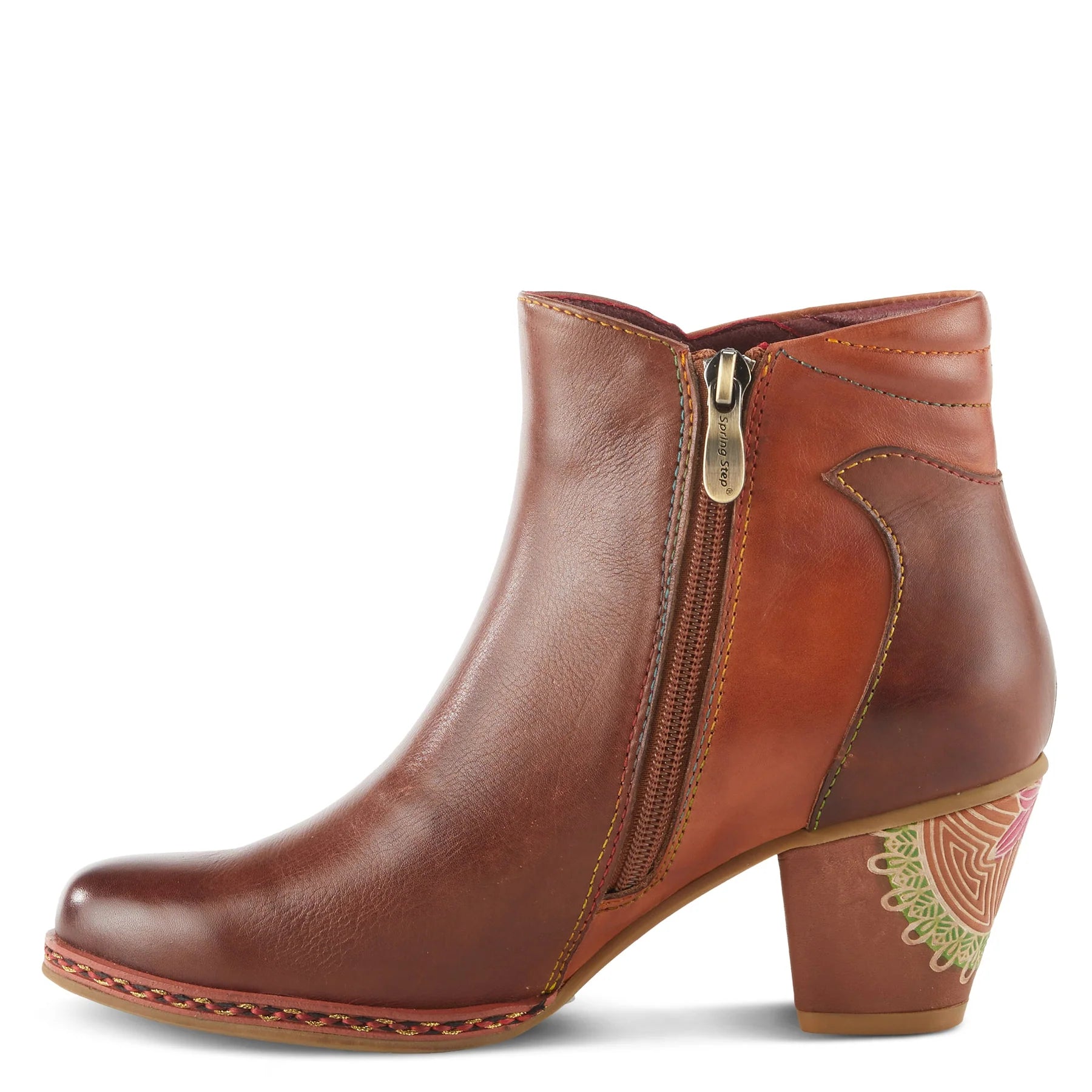 Zamihi Painted Boot in Brown