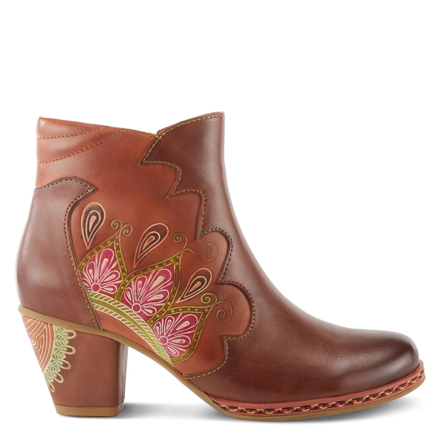 Zamihi Painted Boot in Brown