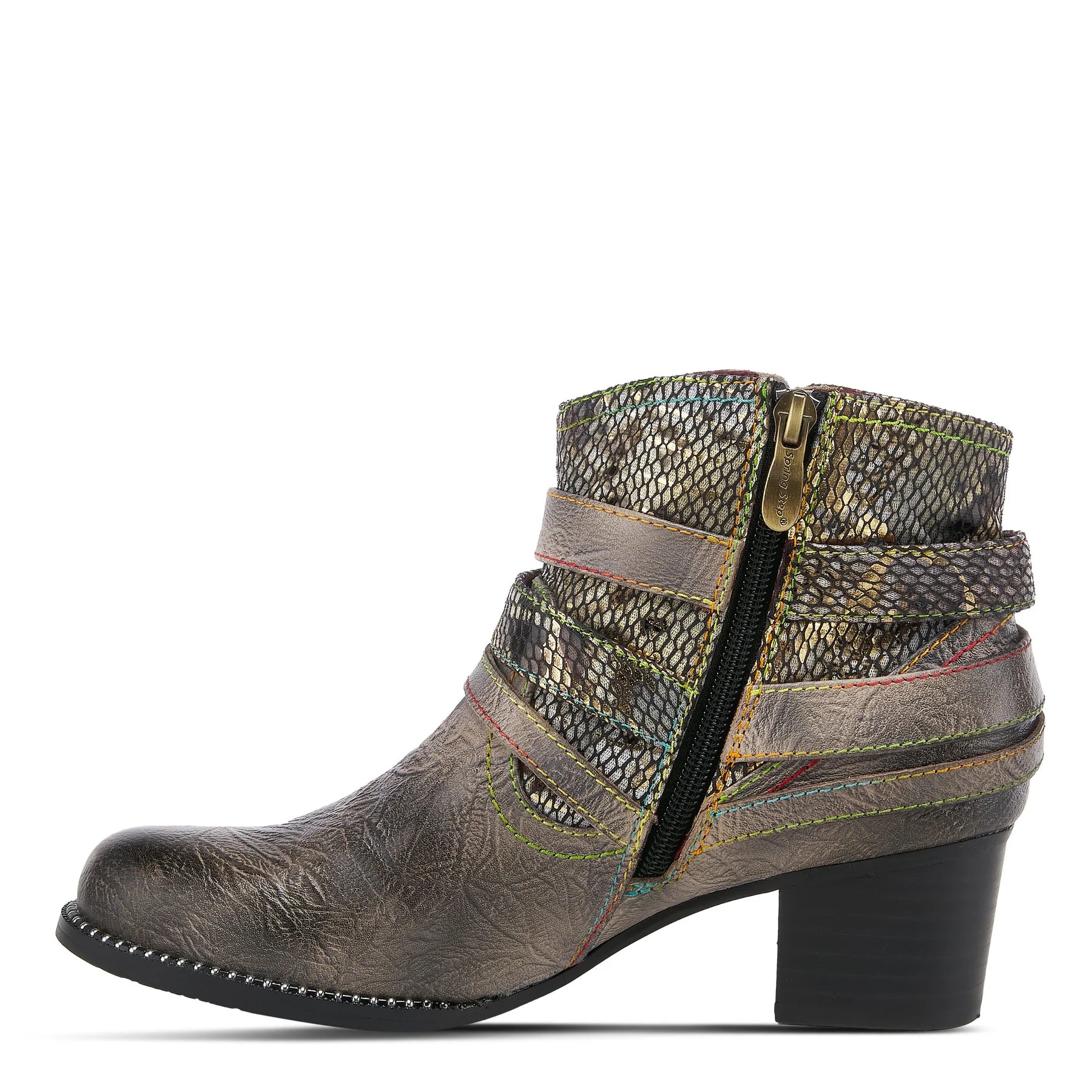 Zhamsha Belted Western Boot in Grey