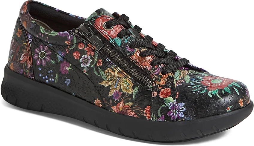 Solar Zipper Oxford in Black Floral