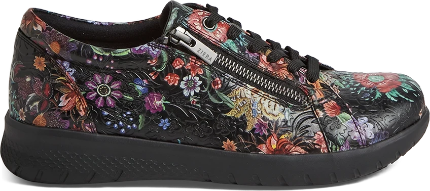 Solar Zipper Oxford in Black Floral