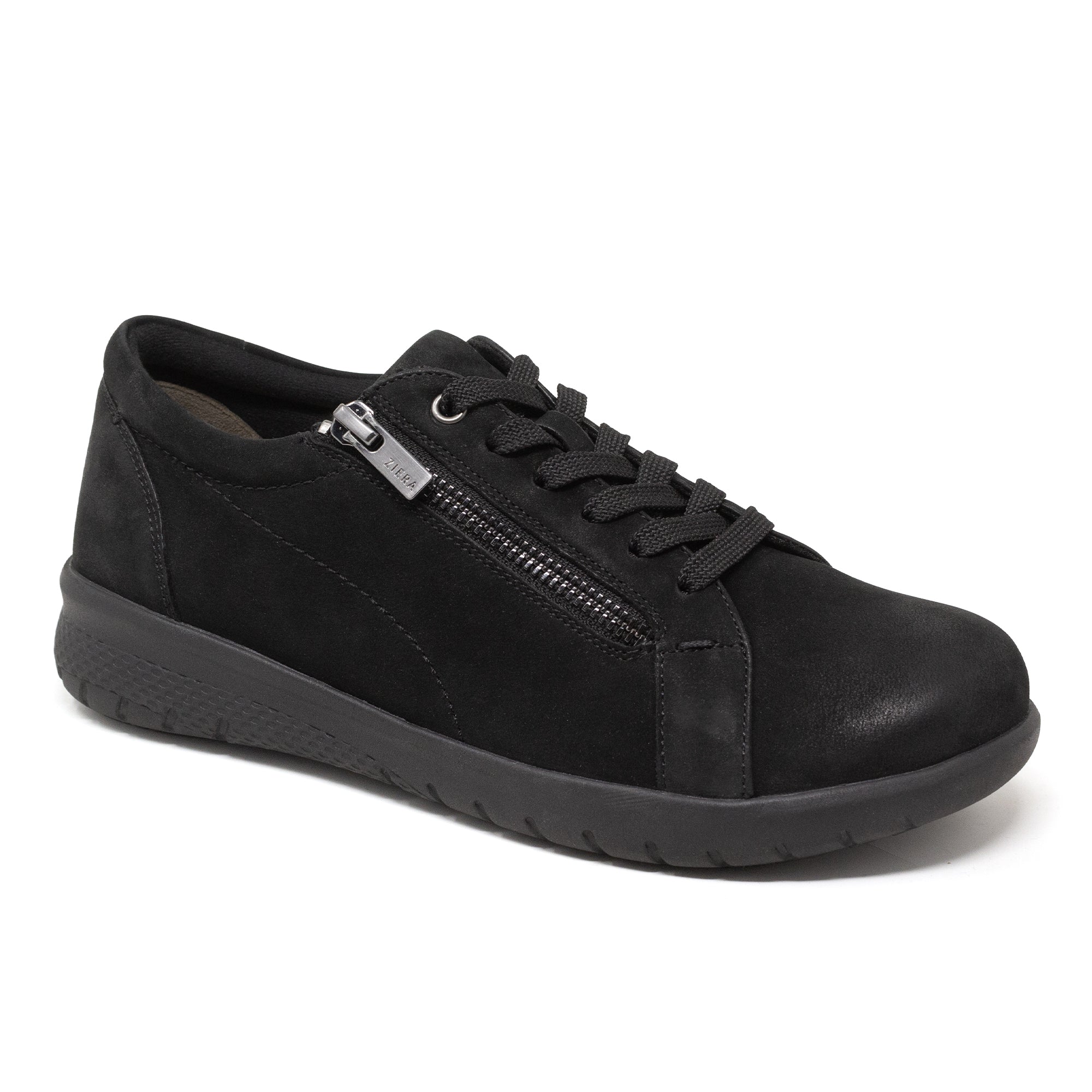 Solar Zipper Oxford in Black Nubuck