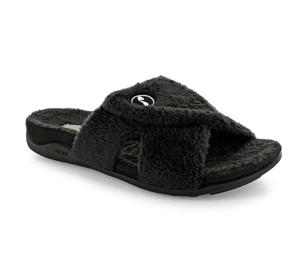 Zoey Cozy Slide Slipper in Black