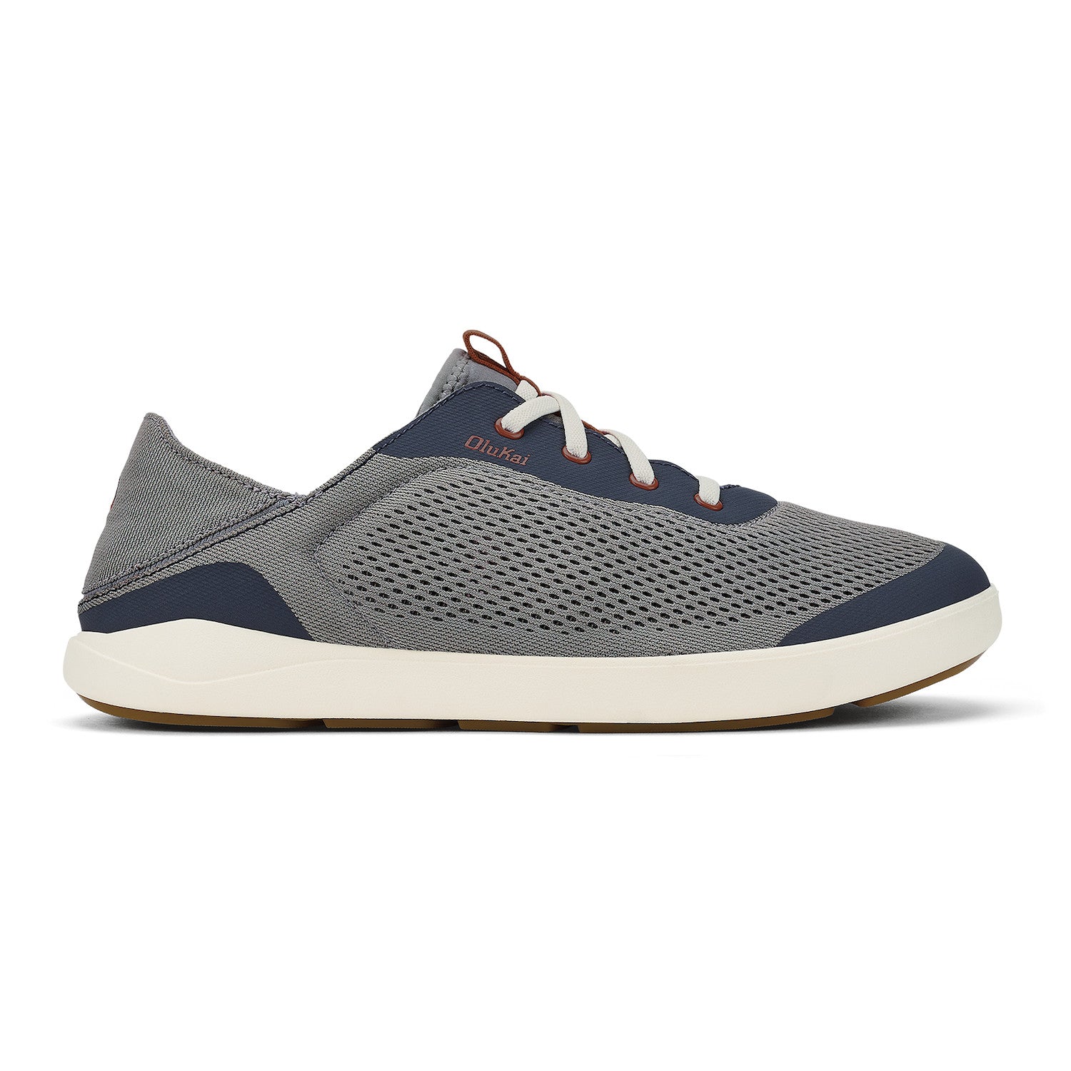 Moku Pae Men's No Tie Boat Shoe in Ash with Trench Blue