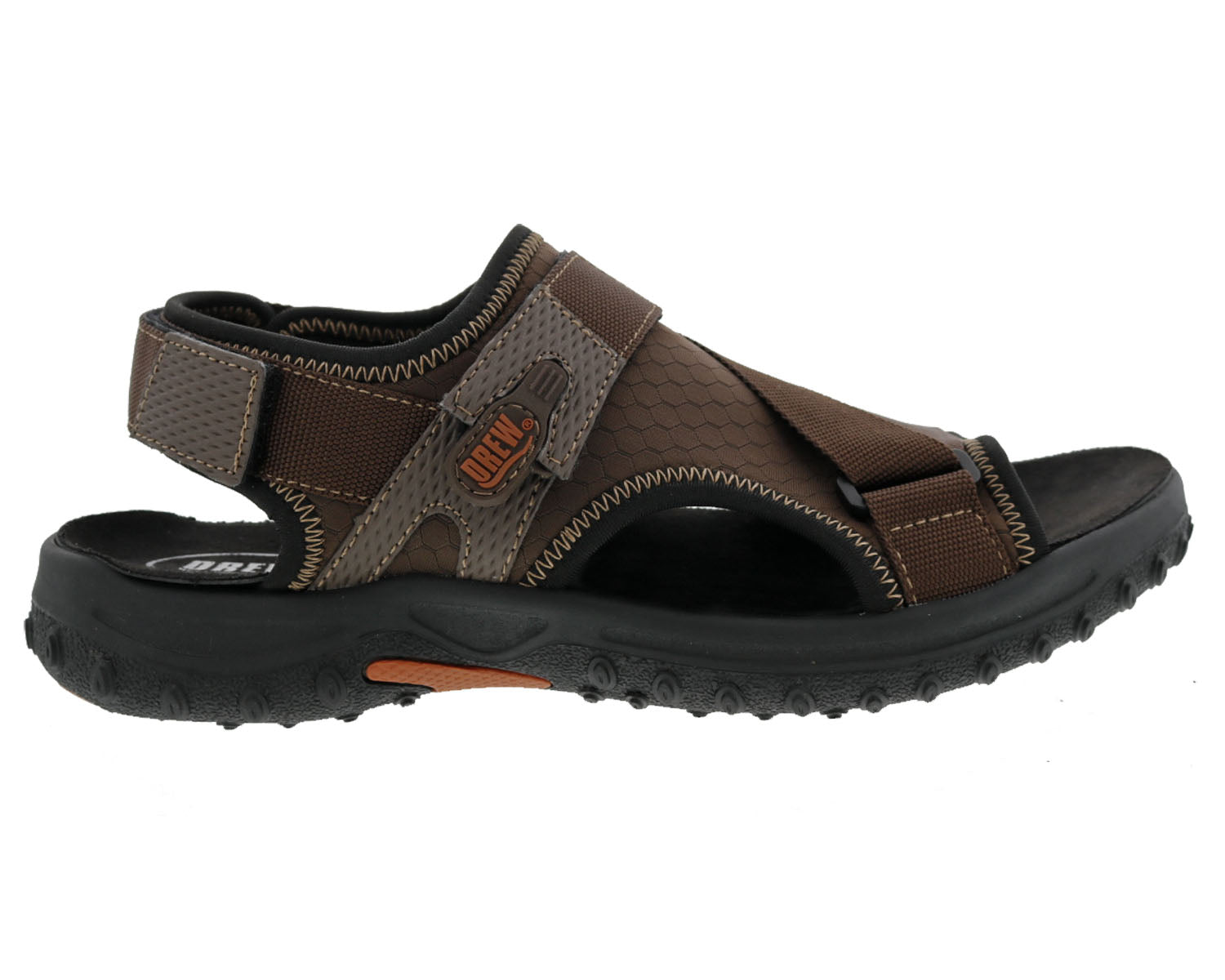 Men's Wander Adjustable Sandal EXTRA EXTRA WIDE in Brown Combo