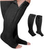 Easy-Use Open Toe Plus-Size Graduated Compression Sock With Zipper