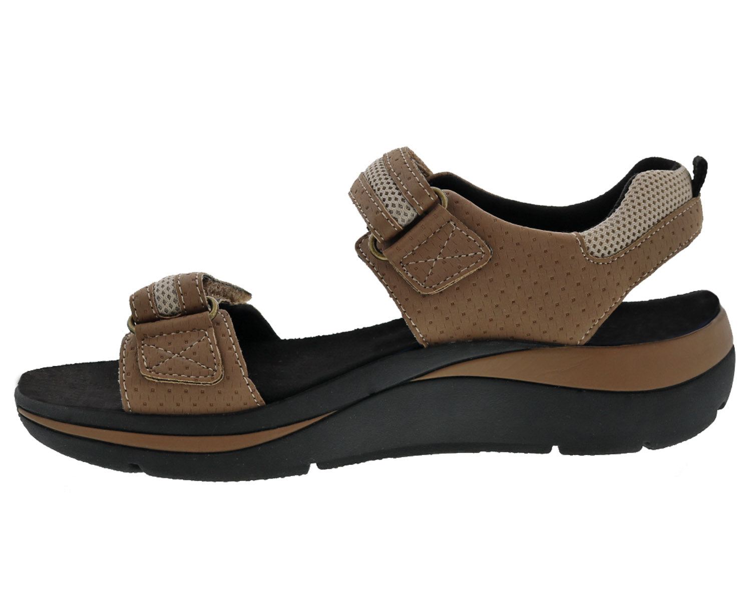 Women's Sophie Adjustable Walking Sandal DOUBLE WIDE in Brown