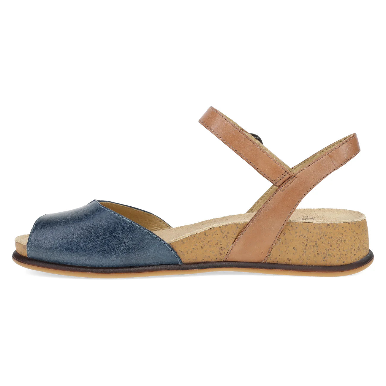 Cass Classy Peep-Toe In Blue/Tan