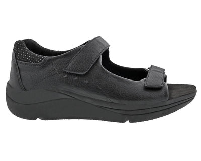 Women's Shasta Accommodative Walking Sandal DOUBLE WIDE in Black