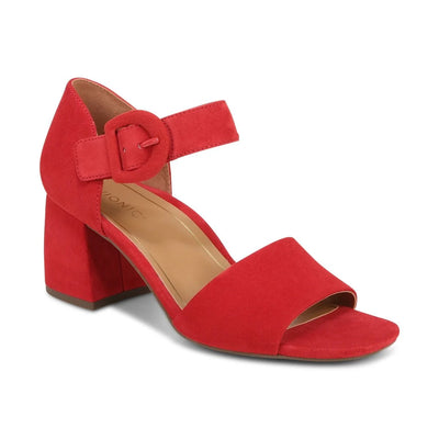 Chardonnay Hook and Loop Pump in Red Suede Leather CLOSEOUTS