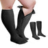 Easy-Use Closed Toe Plus-Size Graduated Compression Sock With Zipper