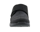 Women's Moonlight Velcro Shoe DOUBLE WIDE in Black Stretch Leather