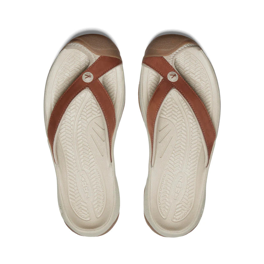 Waimea Leather closed Flip-Flop in Sorrel Horse/Plaza Taupe