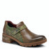 Magda Hook and Loop Leather Low Boot in Olive Multi