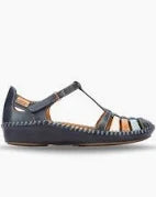 Vallarta Woven T-Strap in Navy Blue