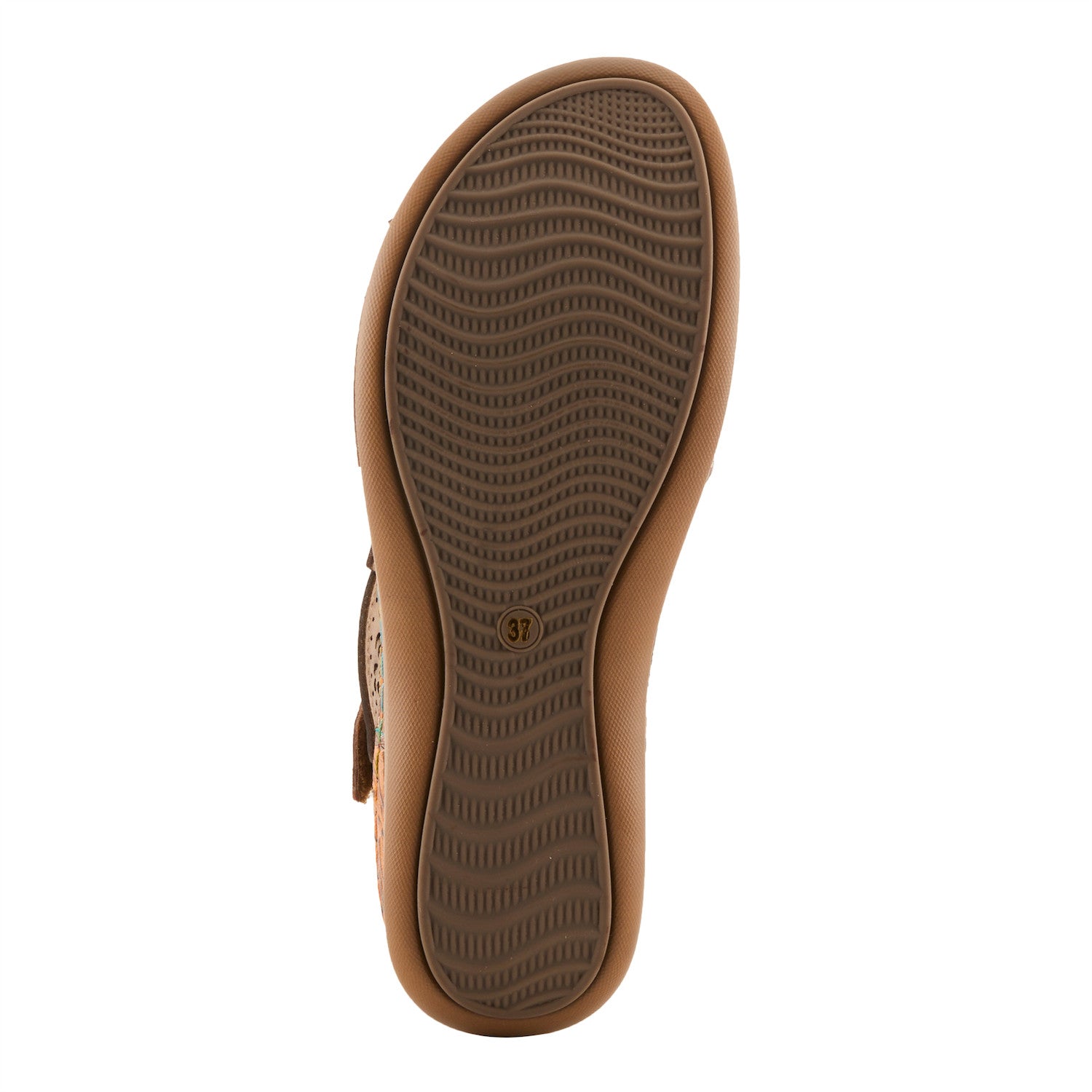 Script Enchanting Backstrap Sandal in Tan Multi