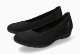 Elsie Perf Ballerina Shoe in Black Leather