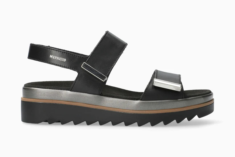 Dominica Sporty Platform Sandal in Black