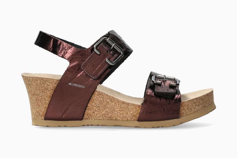 Lissandra Lightweight Walking Wedge Sandal in Chianti