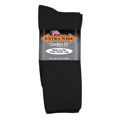 Extra Wide Sock Co. Athletic Crew in Black