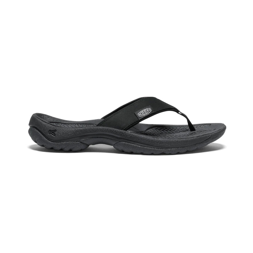 Kona Leather Flip-Flop in Black/Vapor