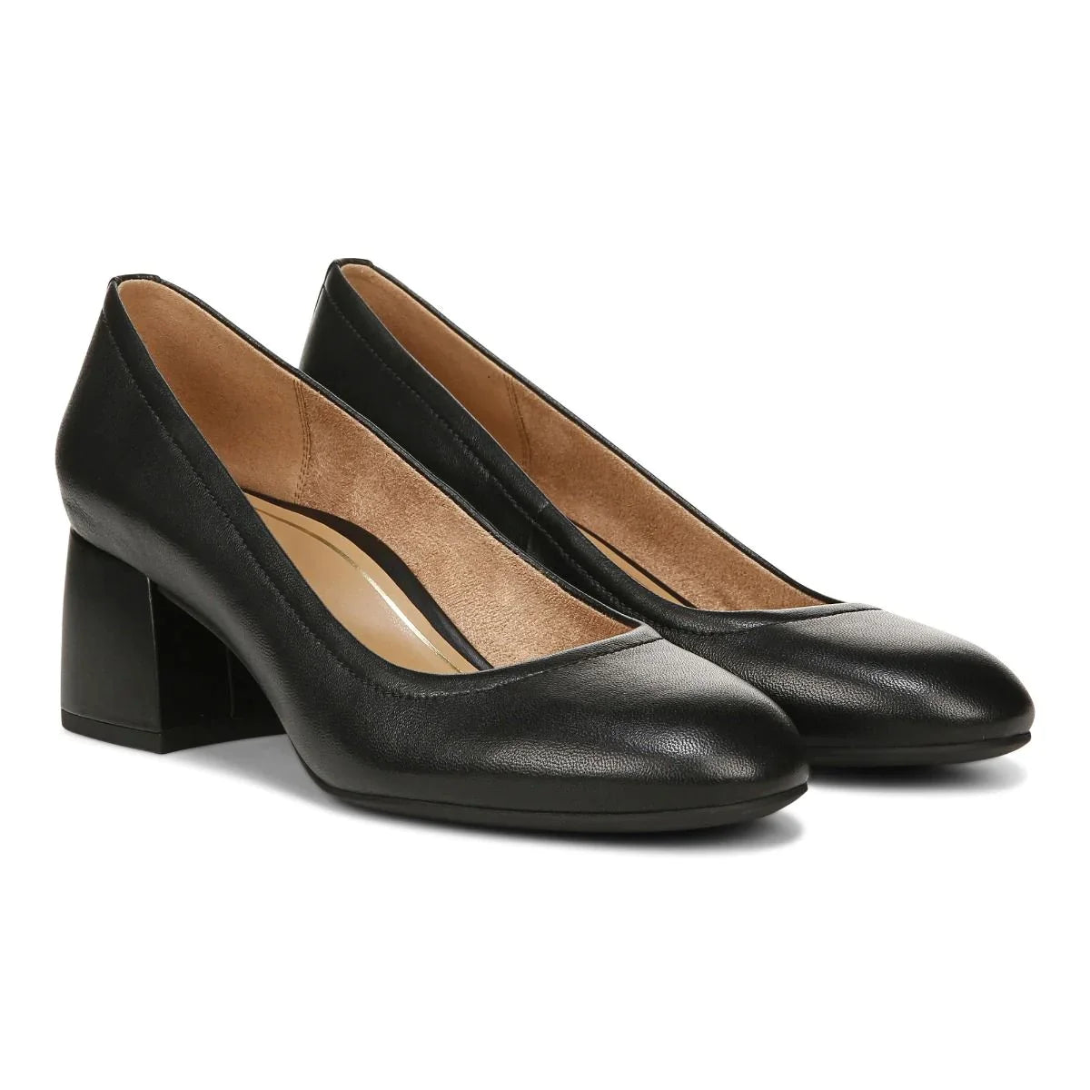 Carmel WIDE Pump Heel in Nappa Black CLOSEOUTS