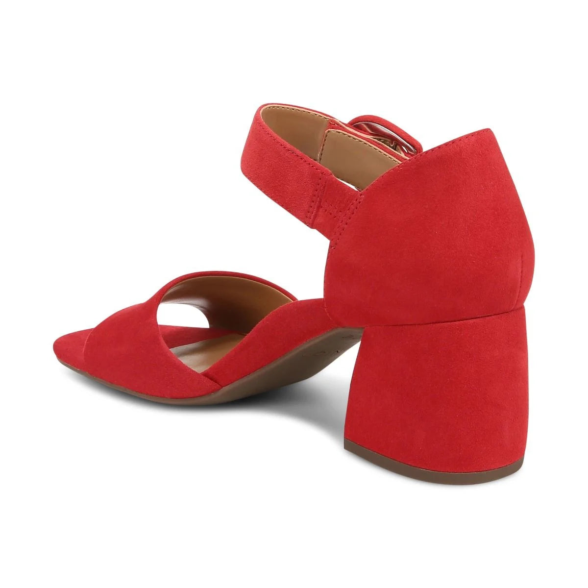 Chardonnay Hook and Loop Pump in Red Suede Leather