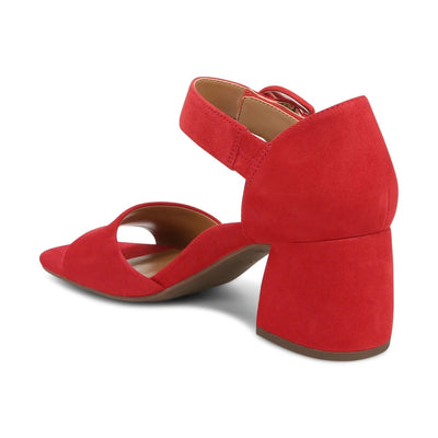 Chardonnay Hook and Loop Pump in Red Suede Leather CLOSEOUTS