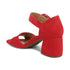 Chardonnay Hook and Loop Pump in Red Suede Leather