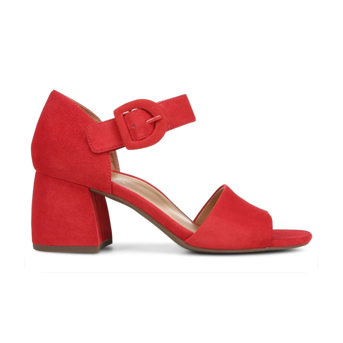 Chardonnay Hook and Loop Pump in Red Suede Leather