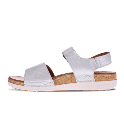 Georgia Tri Strap Adjustable Sandal in White Linen CLOSEOUTS