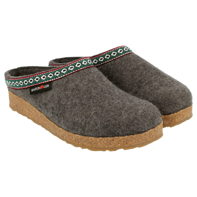 Classic Boiled Wool Clog "Gizzy" In Grey