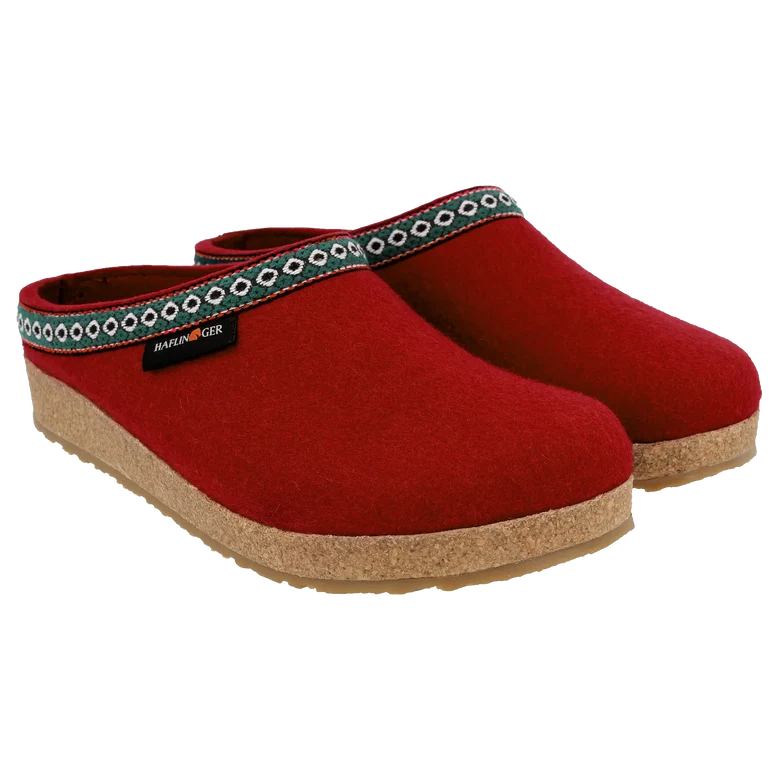 Classic Boiled Wool Clog "Gizzy" in Chili