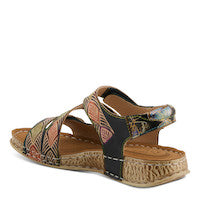 Versa Tri Strap Walking Sandal In Black Multi