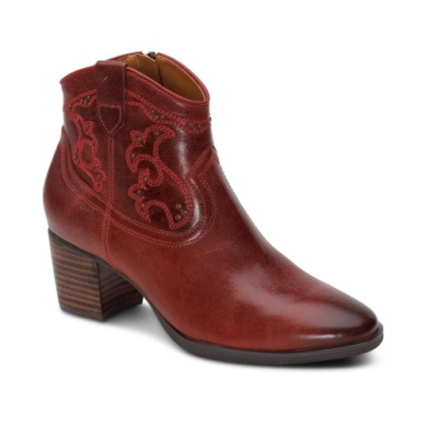 Reagan Ankle Leather Boot in Red