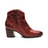 Reagan Ankle Leather Boot in Red