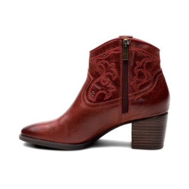 Reagan Ankle Leather Boot in Red