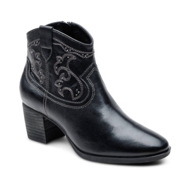 Reagan Ankle Leather Boot in Black