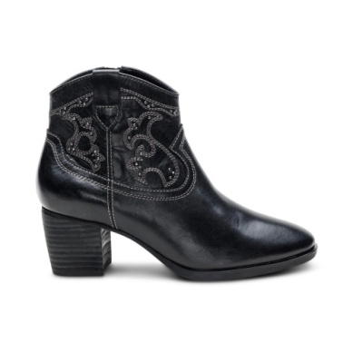 Reagan Ankle Leather Boot in Black