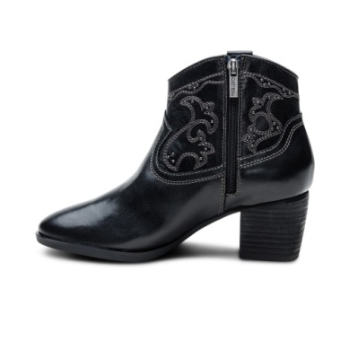 Reagan Ankle Leather Boot in Black