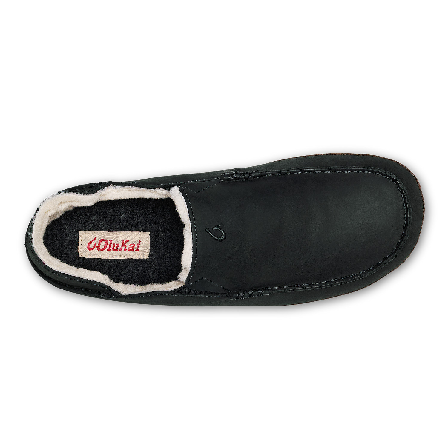 Moloa Men's Premium Leather Slipper in Black and Dark Java