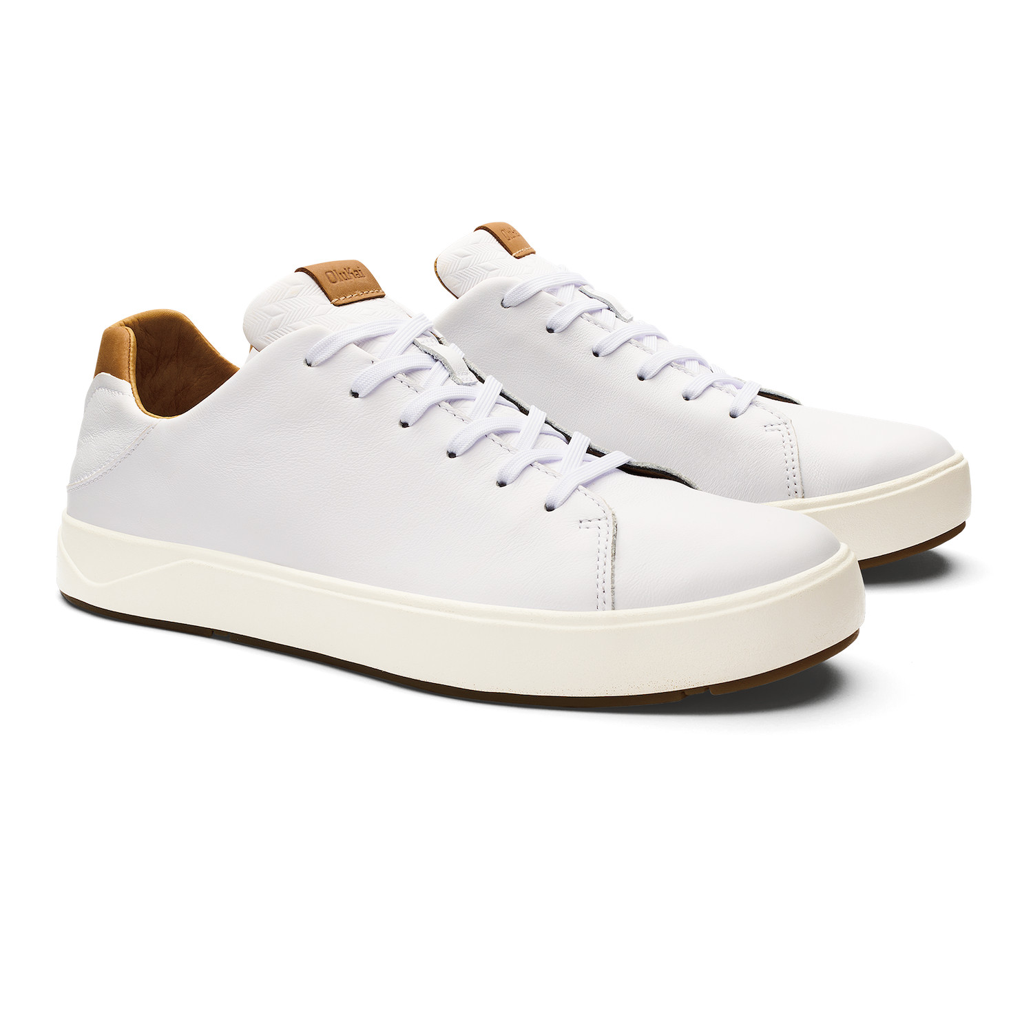 Lae'ahi Li 'Ili Men's Waxed Leather Sneaker in Bright White