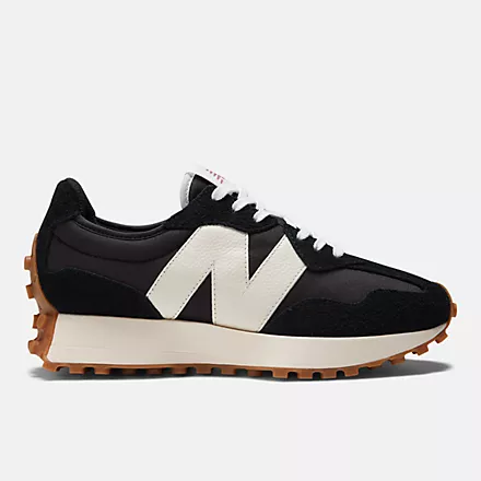 Women's Classic 327 Black with White and Mineral Red Lifestyle Sneaker