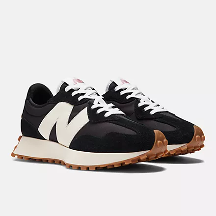 Women's Classic 327 Black with White and Mineral Red Lifestyle Sneaker