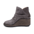 Kara Ruched Wedge Boot in Charcoal