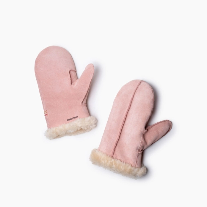 Sheepskin Mittens in Pink Blush