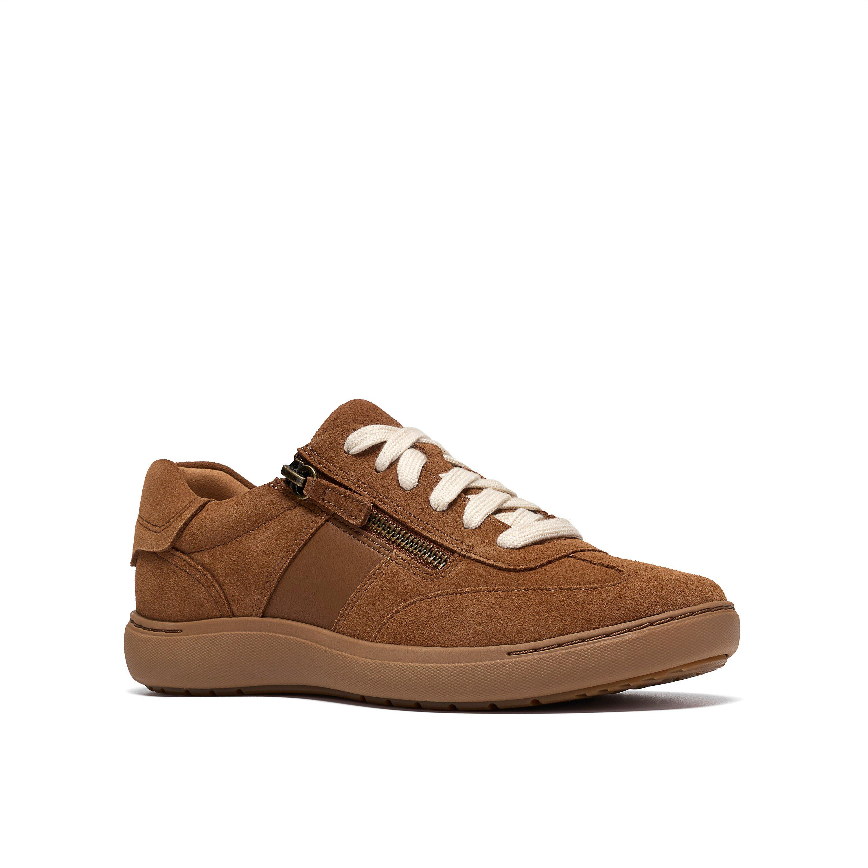 Nalle Lightweight Zip Sneaker in Tan Suede