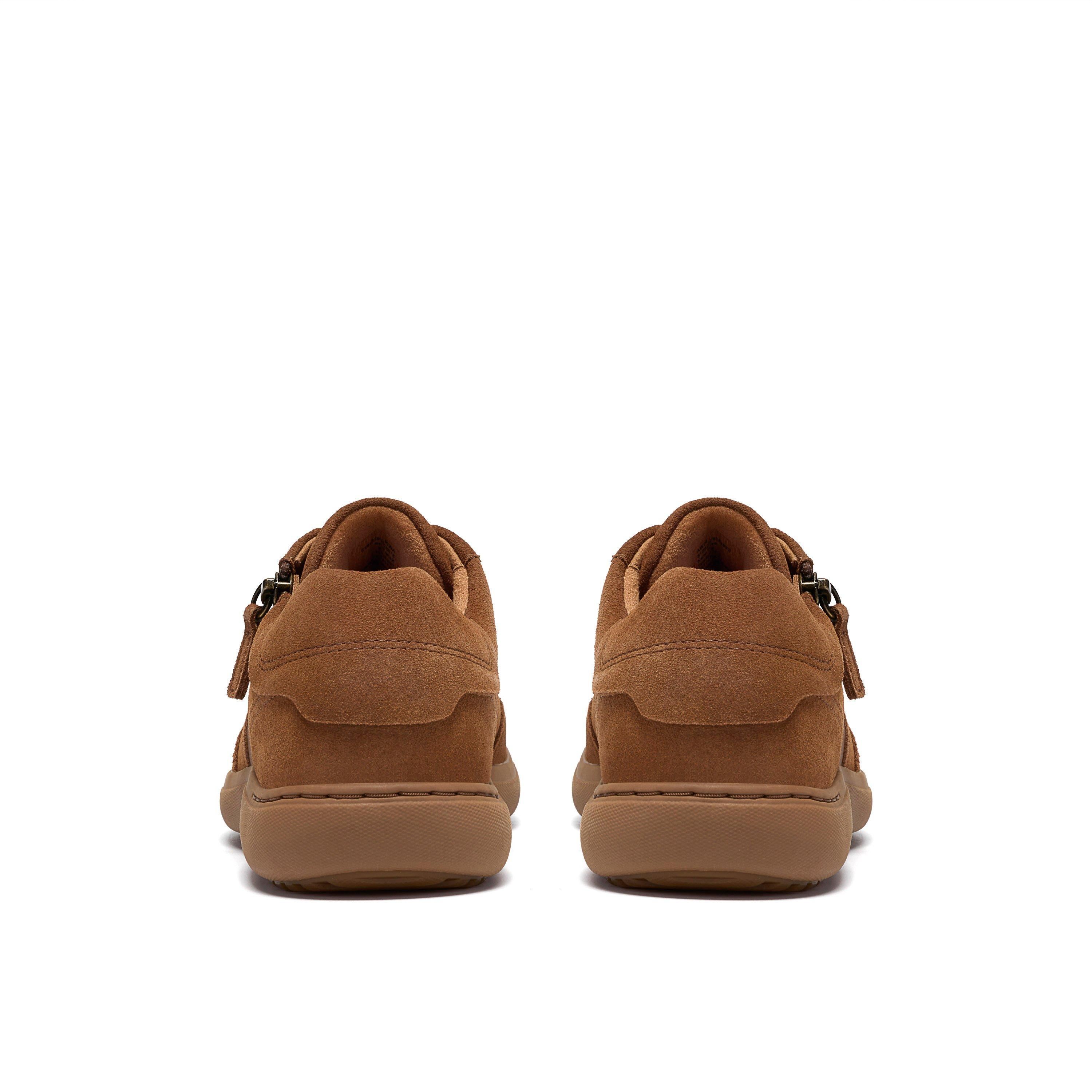 Nalle Lightweight Zip Sneaker in Tan Suede