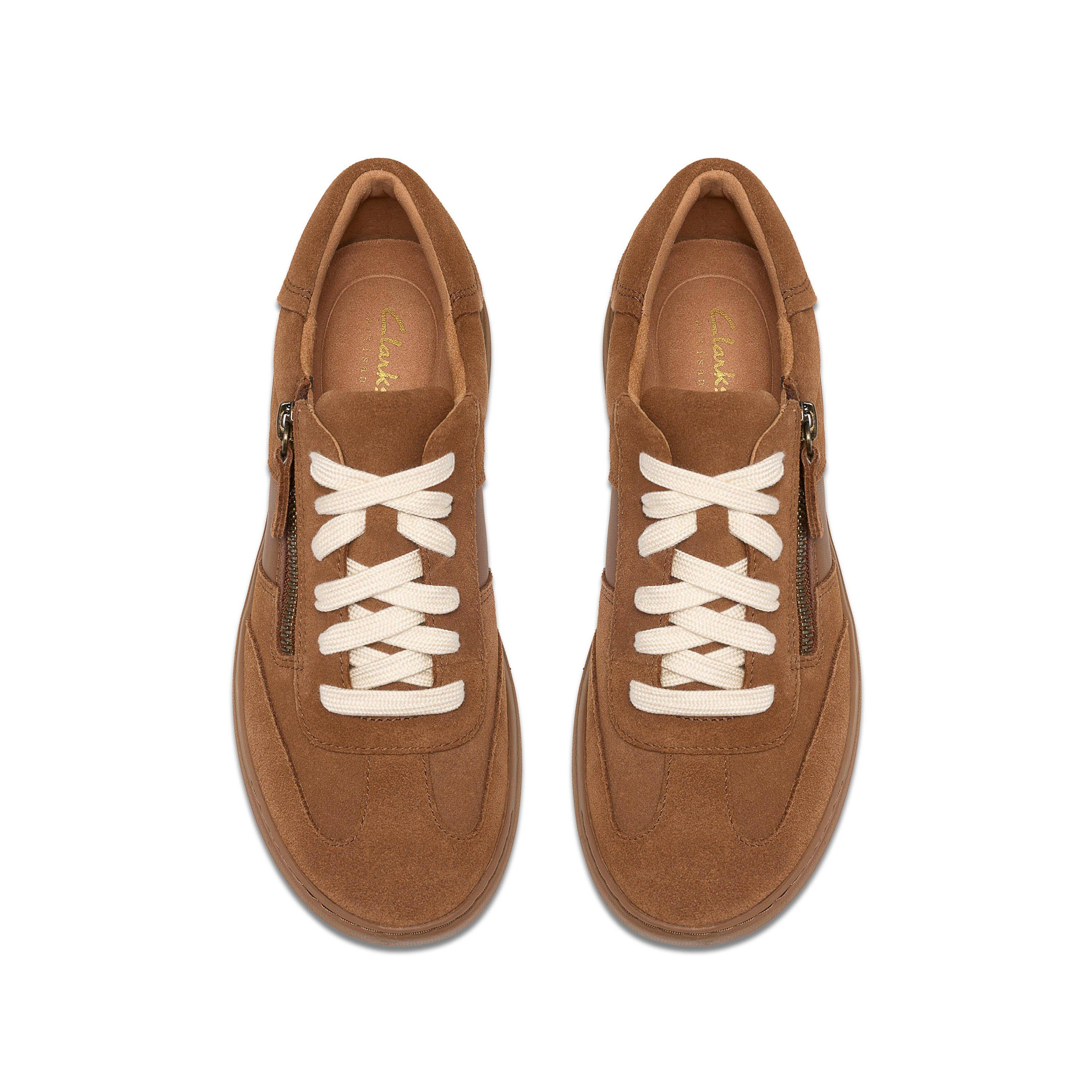 Nalle Lightweight Zip Sneaker in Tan Suede